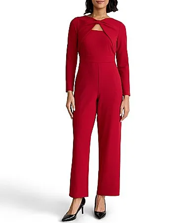 Three Quarter Sleeve Keyhole Jumpsuit by Kasper
