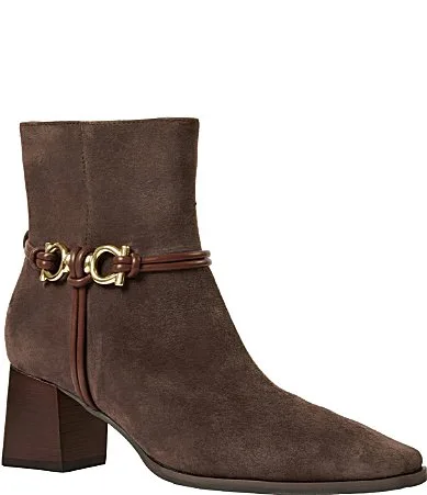 Arya Suede Bit Harness Booties by Andre Assous