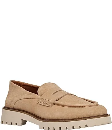 Averie-1 Suede Lug Sole Penny Loafers by Andre Assous