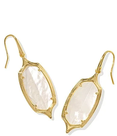 Dani Stepped Frame Drop Earrings - Gold Ivory Mother of Pearl by Kendra Scott