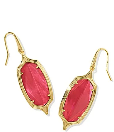 Dani Stepped Frame Drop Earrings - Gold Dark Pink Illusion by Kendra Scott