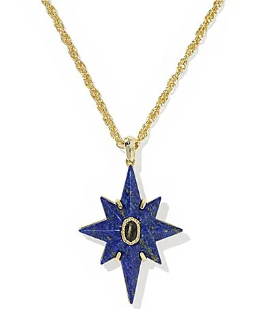 Fate Star Short Pendant Necklace - Gold Blue Lapis by Kendra Scott