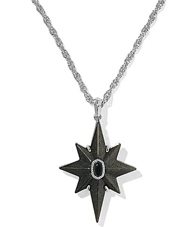 Fate Star Short Pendant Necklace - Silver Golden Obsidian by Kendra Scott