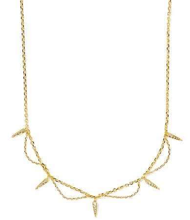 Fate Strand Collar Necklace - Gold White CZ by Kendra Scott