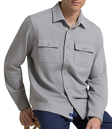 Southern Tide Heather Twill Knit Shacket by Tide