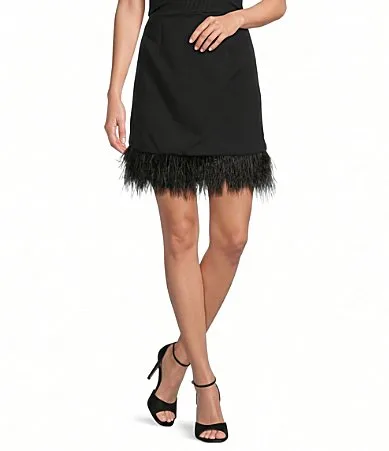 Gibson & Latimer Feather Trim Skirt by Gibson & Latimer