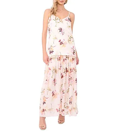Floral V-Neck Sleeveless Maxi Slip Dress by 1 State