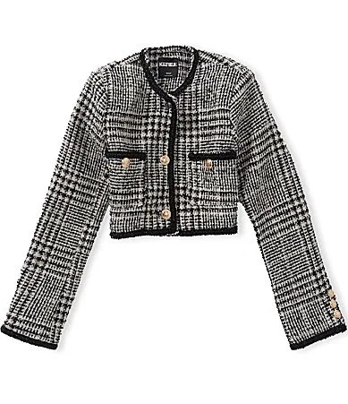 Hattie Checked Boucle Cropped Jacket by Katiejnyc