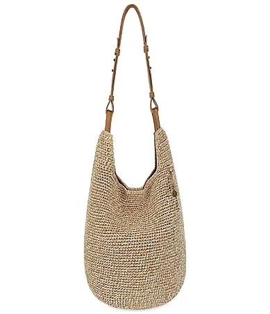 120 Slouchy Crochet Hobo Shoulder Bag - Bamboo Static by The Sak