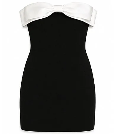 James Strapless Bow-Accented Dress by Theme Nyc