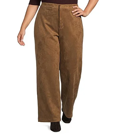 Diana High Rise Wide Leg Faux Suede Pants by Lucy