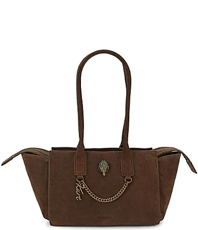 Suede Small Sloane Shopper K Tote Shoulder Bag by Kurt Geiger