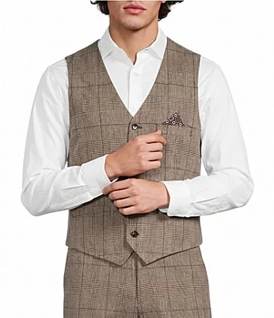 Coordinating Glen Plaid Suit Separates Vest by Murano