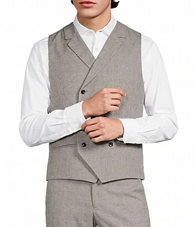 Double Breasted Coordinating Glen Plaid Suit Separates Vest by Murano