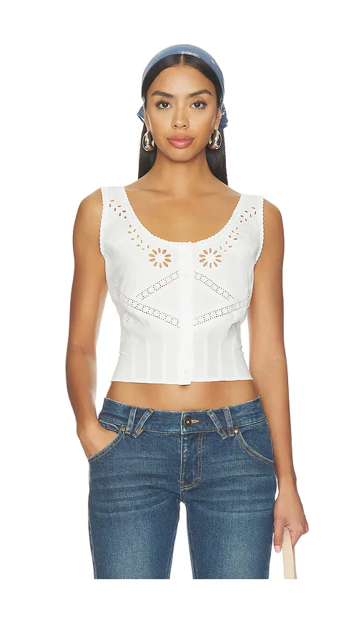Frankies Bikinis x Devon Lee Carlson Ever Cotton Blouse by Frankies Bikinis