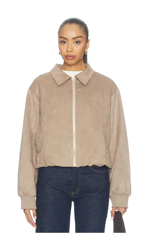 Asaka Faux Suede Bomber Jacket by Sndys