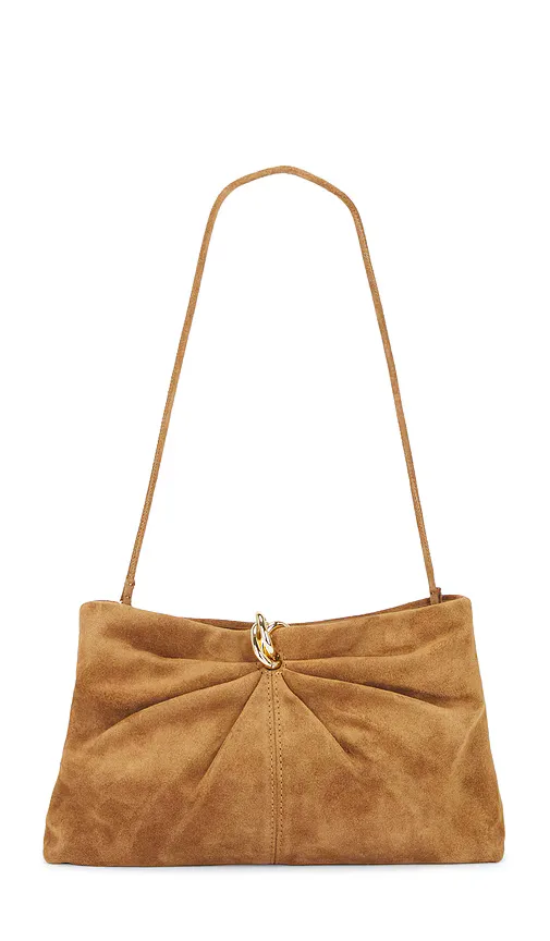 Split Suede with Gold Hardware Clutch