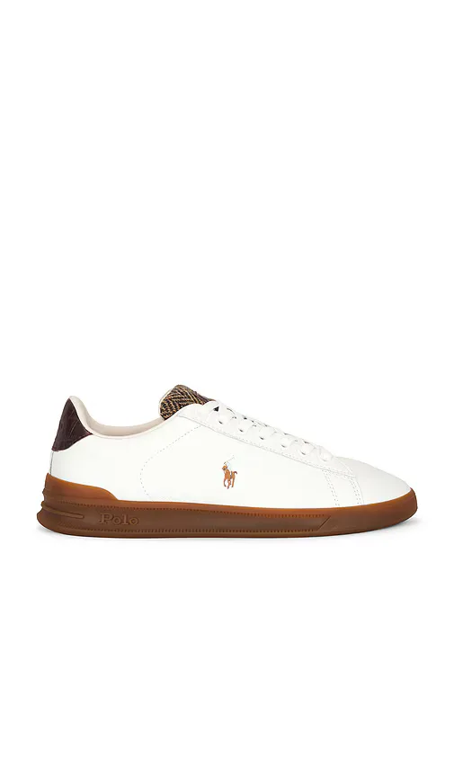 Heritage Court III Leather & Croc Low-Top Sneaker by Polo Ralph Lauren