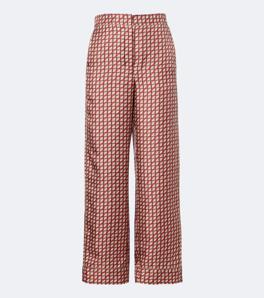 S Max Mara Printed Silk Wide-Leg Pants by Max Mara