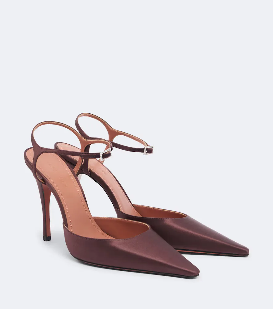 Carolyn Satin Slingback Pumps by Amina Muaddi