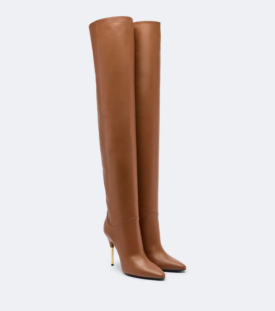Deboot Leather Over-The-Knee Boots by Valentino Garavani
