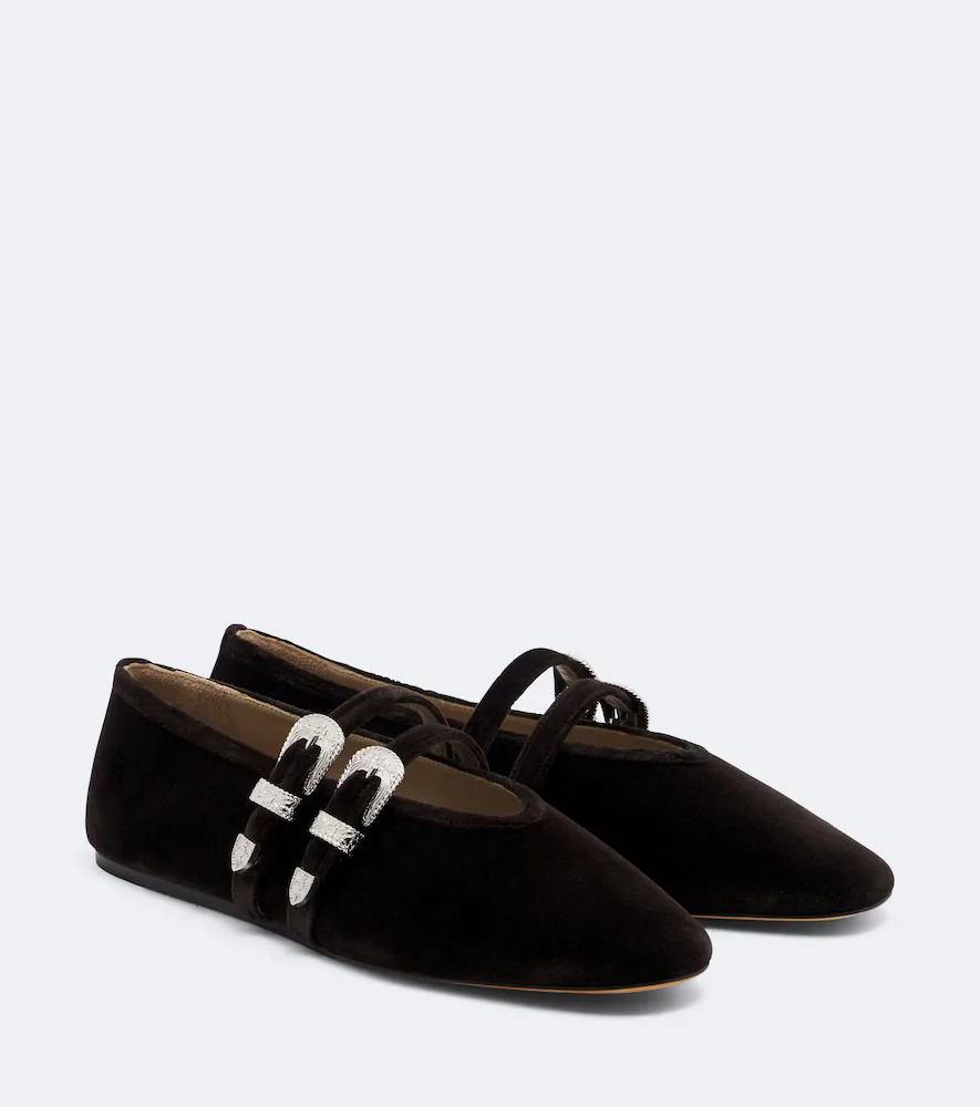 Claudia Velvet Mary Jane Flats by Le Monde Beryl