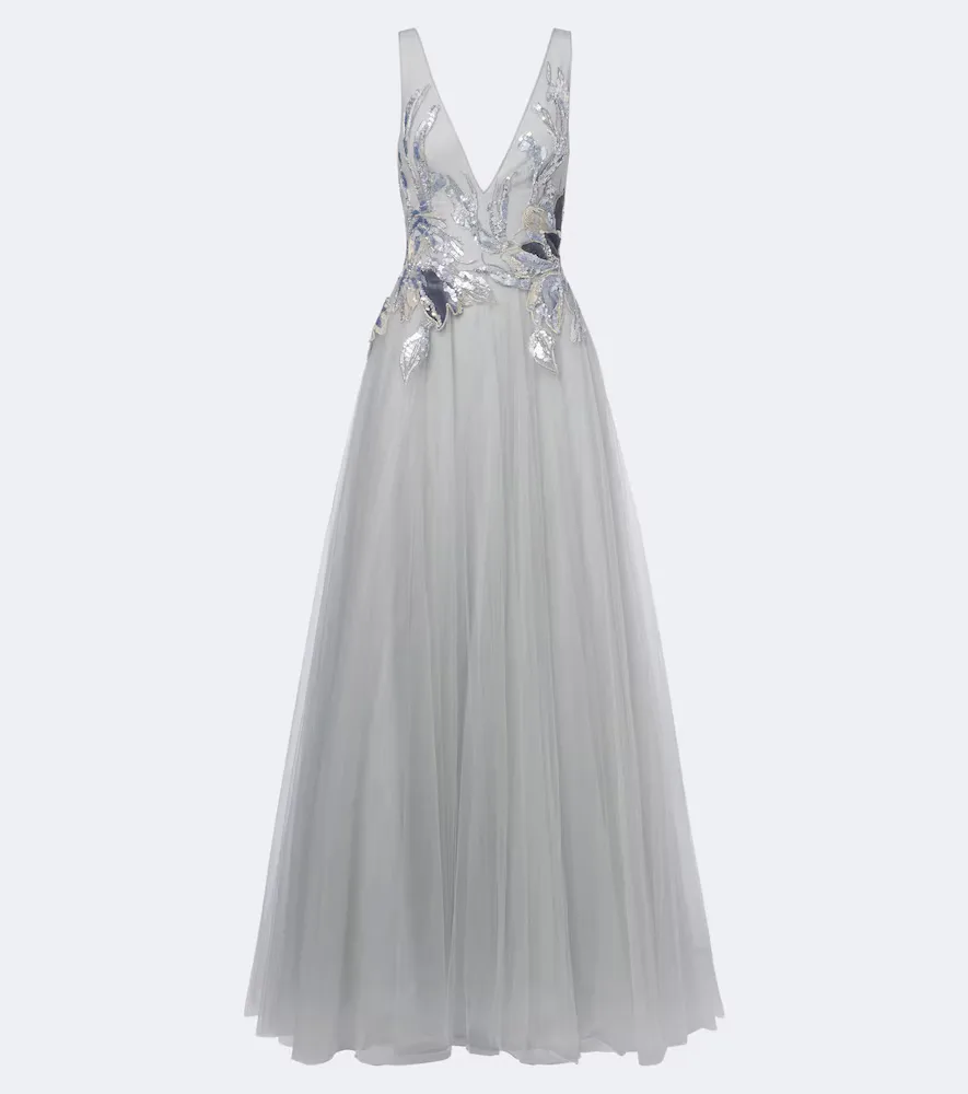 Vianna Embellished Tulle Gown