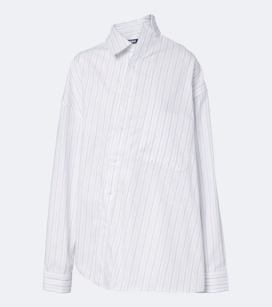 Cuadro Asymmetric Striped Cotton Shirt by JACQUEMUS