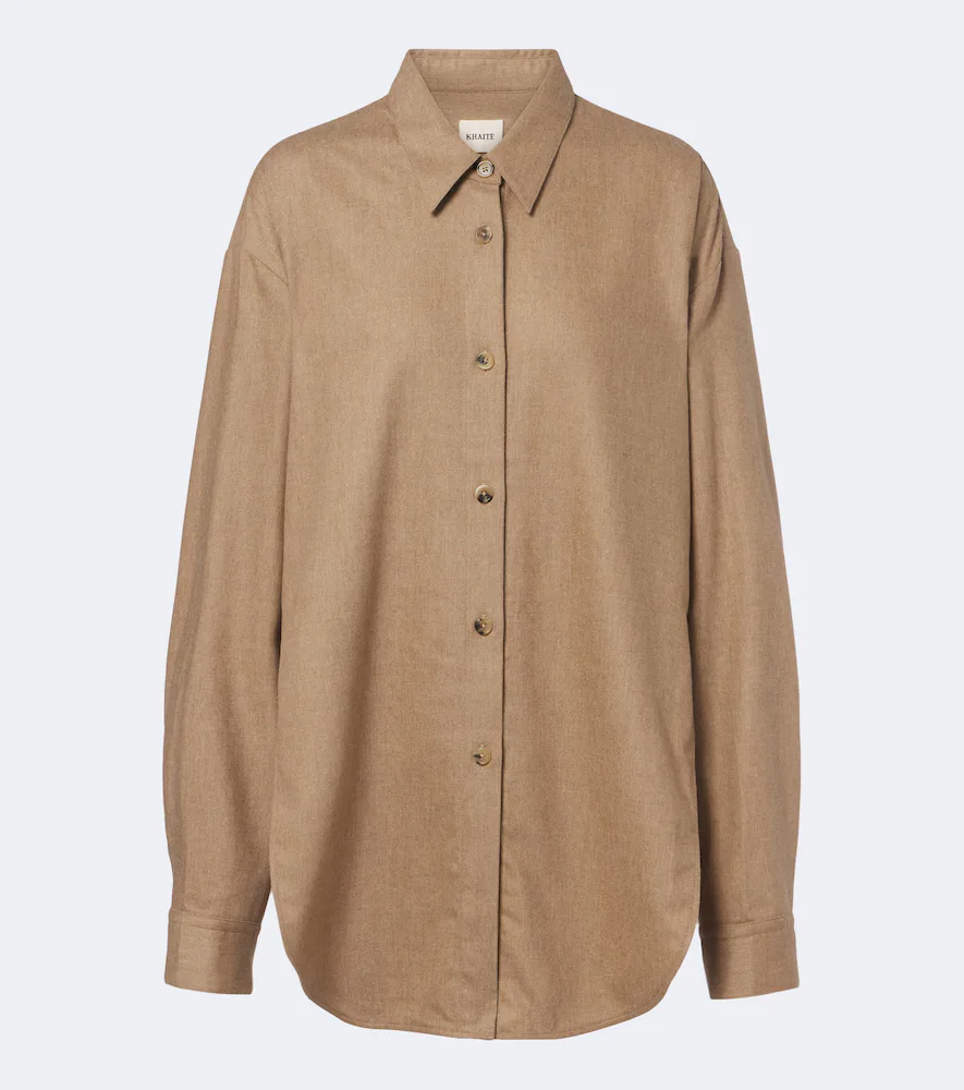 Goya Oversized Wool and Cashmere Shirt by Khaite