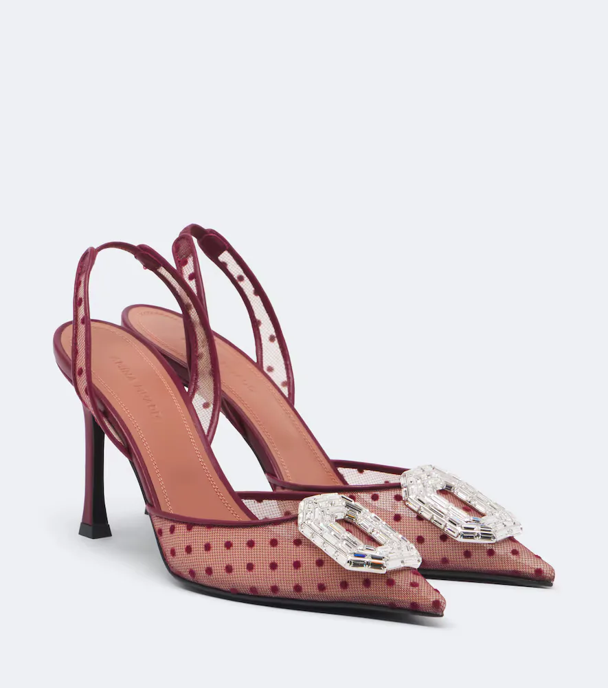 Camelia Point dEsprit Slingback Pumps by Amina Muaddi