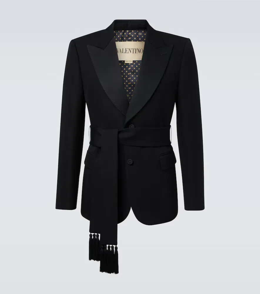 Belted Virgin Wool Suit Jacket by Valentino Garavani