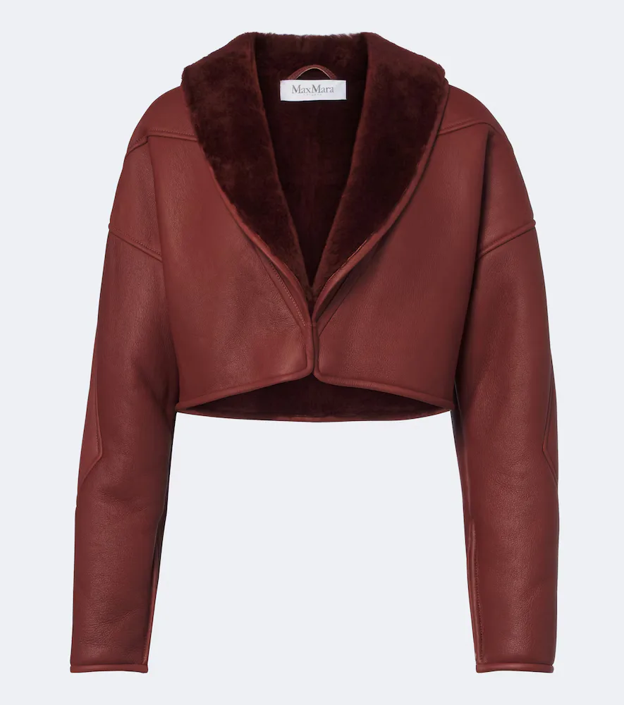Cropped Leather Jacket by Max Mara