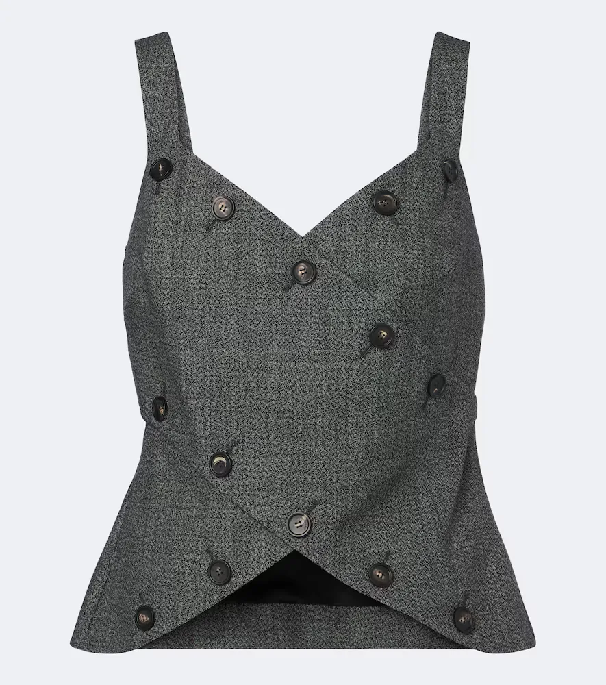 Paneled Virgin Wool Top by Ferragamo