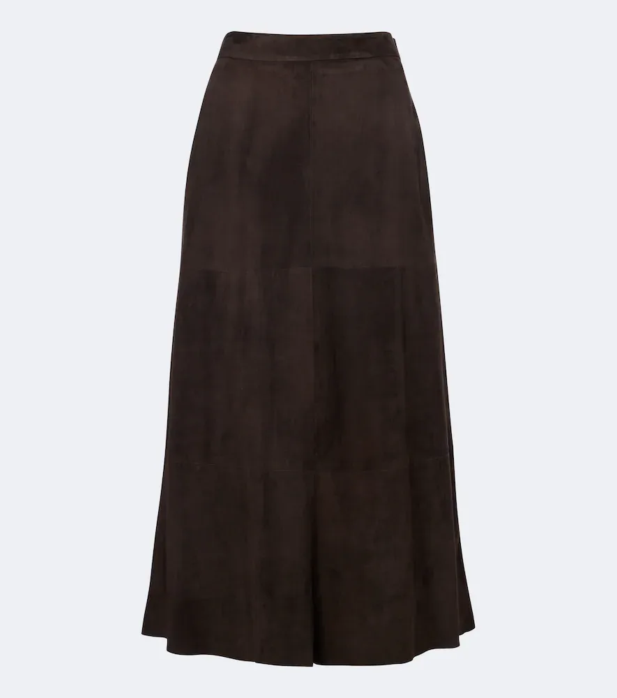 S Max Mara Suede Midi Skirt by Max Mara
