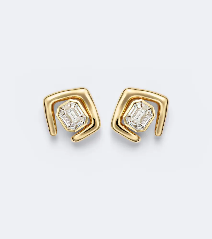 Zar 18kt Gold Stud Earrings with Diamonds by Shay Jewelry