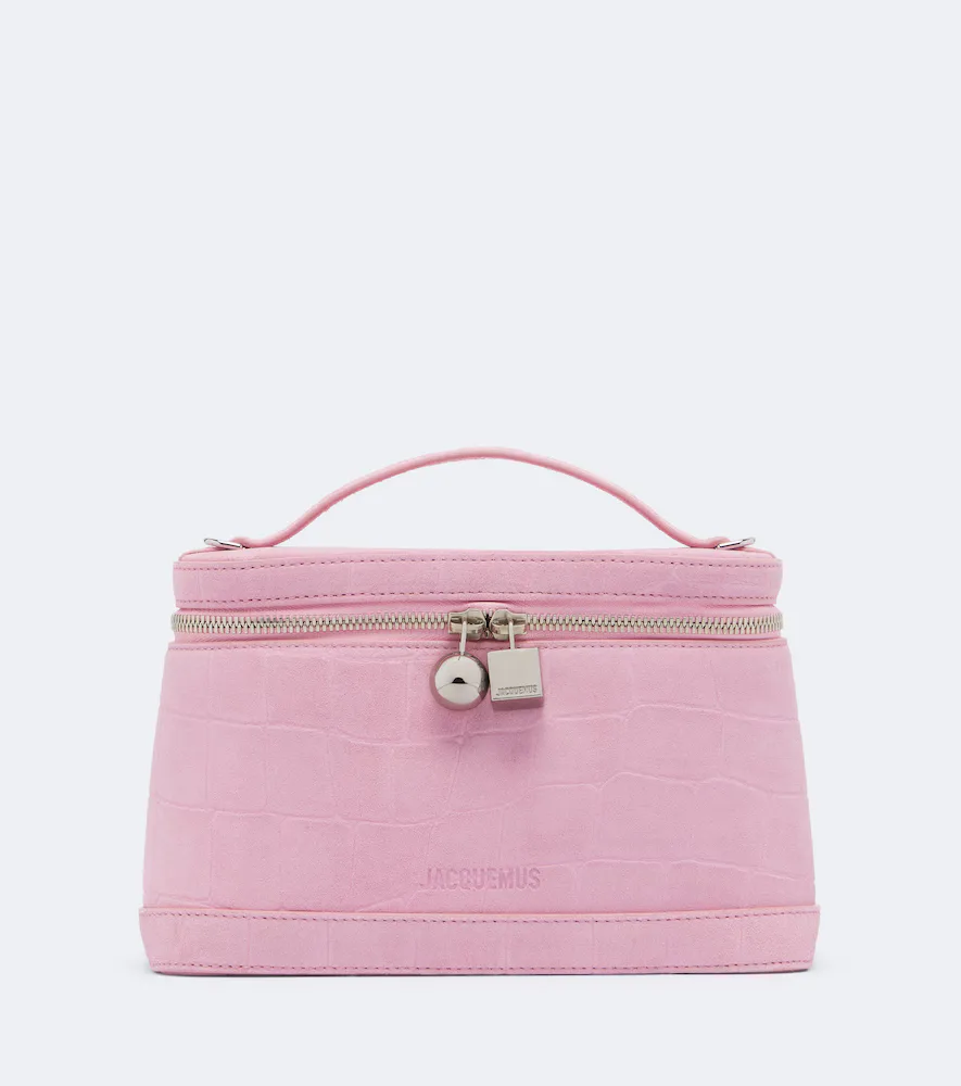 Petit Vanity Croc-Effect Suede Vanity Bag by JACQUEMUS