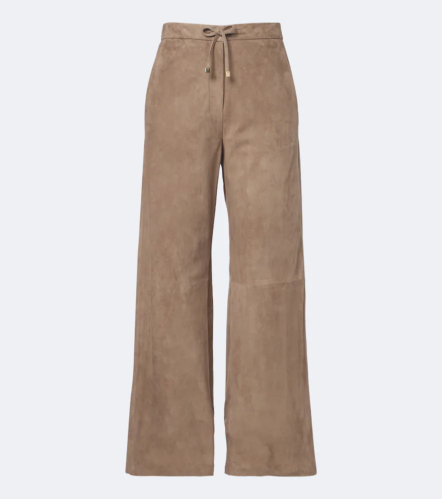 S Max Mara Suede Wide-Leg Pants by Max Mara