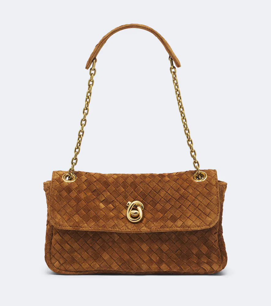 Madison Intrecciato Suede Shoulder Bag