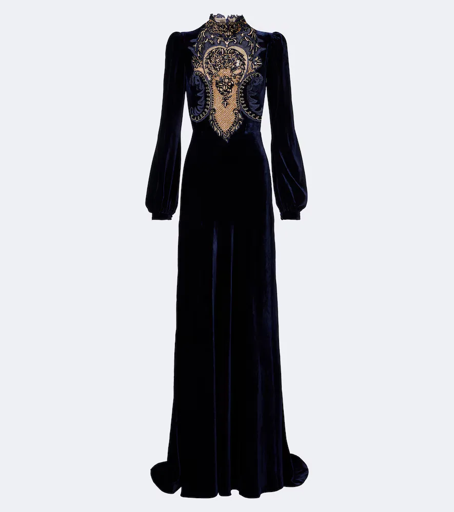Aliska Embellished Velvet Gown by Costarellos