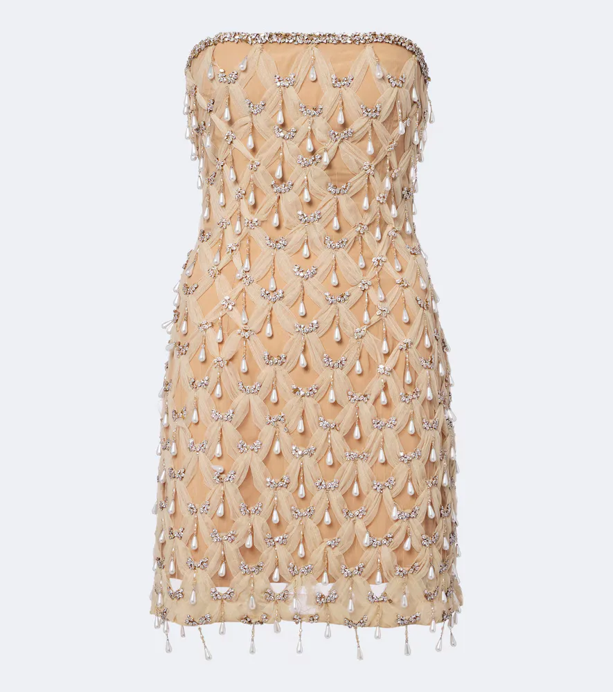 L Fuori Barely There Embellished Minidress by La Fuori