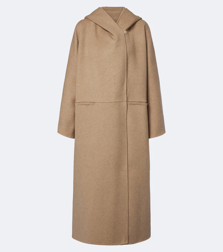 Hooded Camel Hair and Mohair Coat by Max Mara