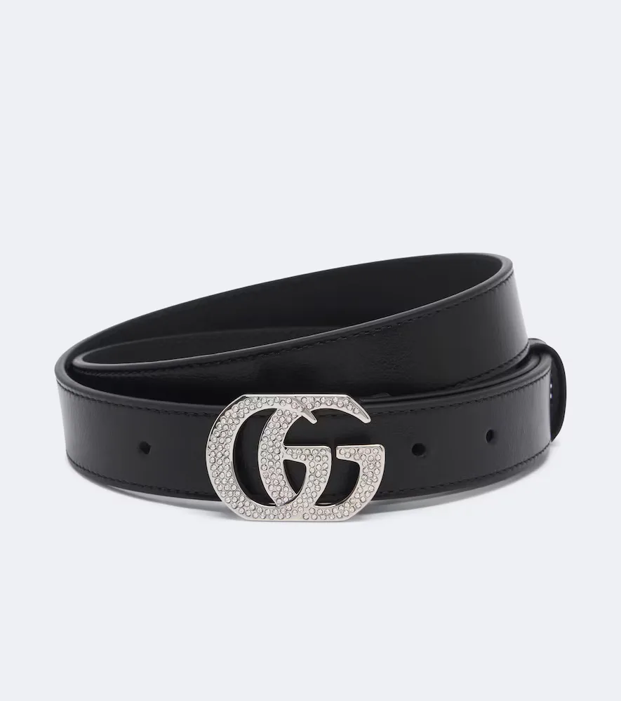 GG Marmont Embellished Leather Belt by Gucci