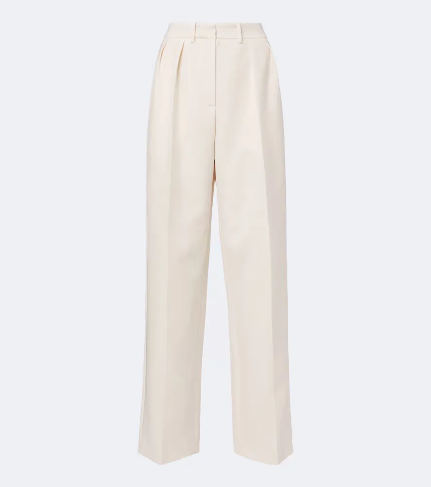 Pleated Silk and Wool Wide-Leg Pants by Magda Butrym