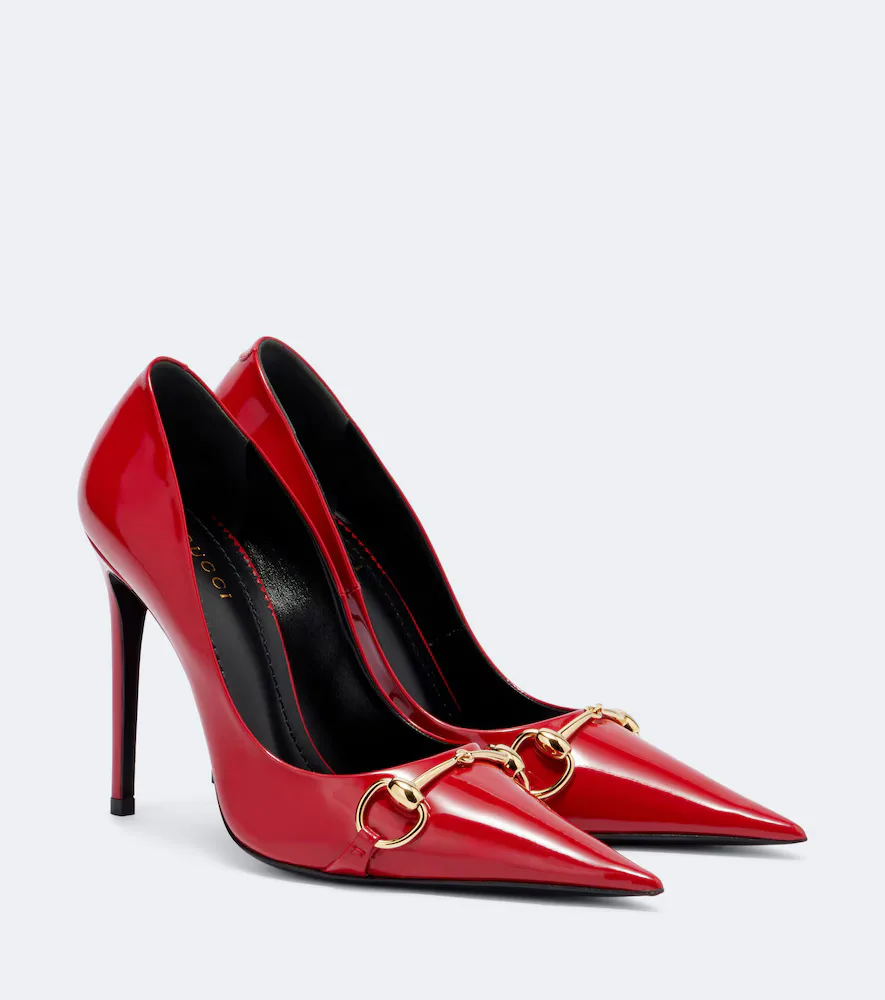 Donna Horsebit Patent Leather Pumps by Gucci