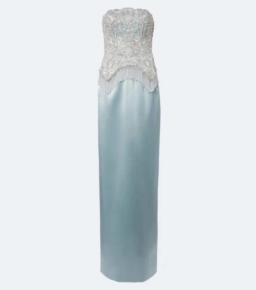 Embellished Satin Corset Gown by Georges Hobeika