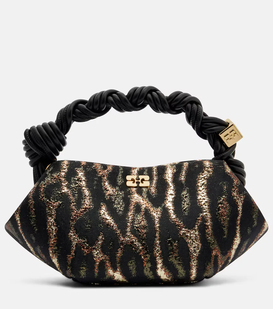 Bou Mini Leopard-Print Cloqu Top-Handle Bag by GANNI