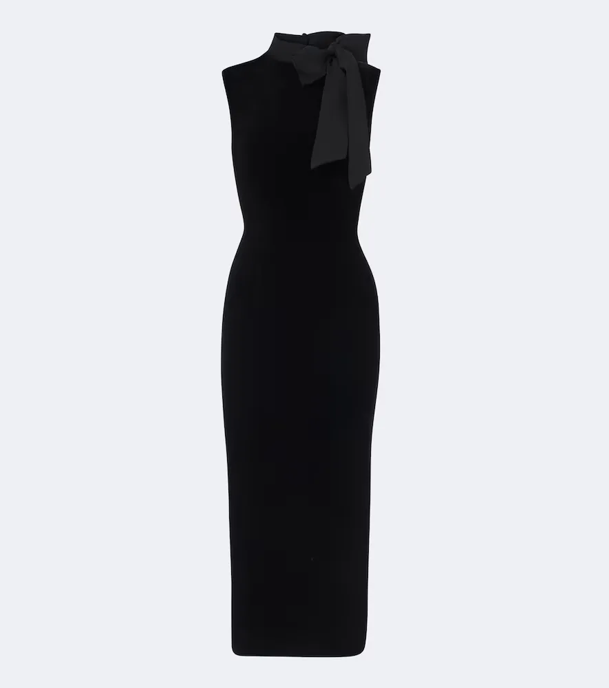 Tie-Neck Velvet Cocktail Dress by Roland Mouret