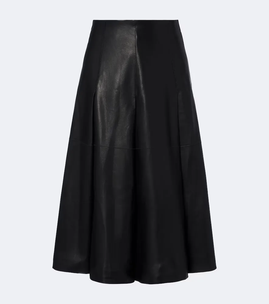 Riya Leather Midi Skirt