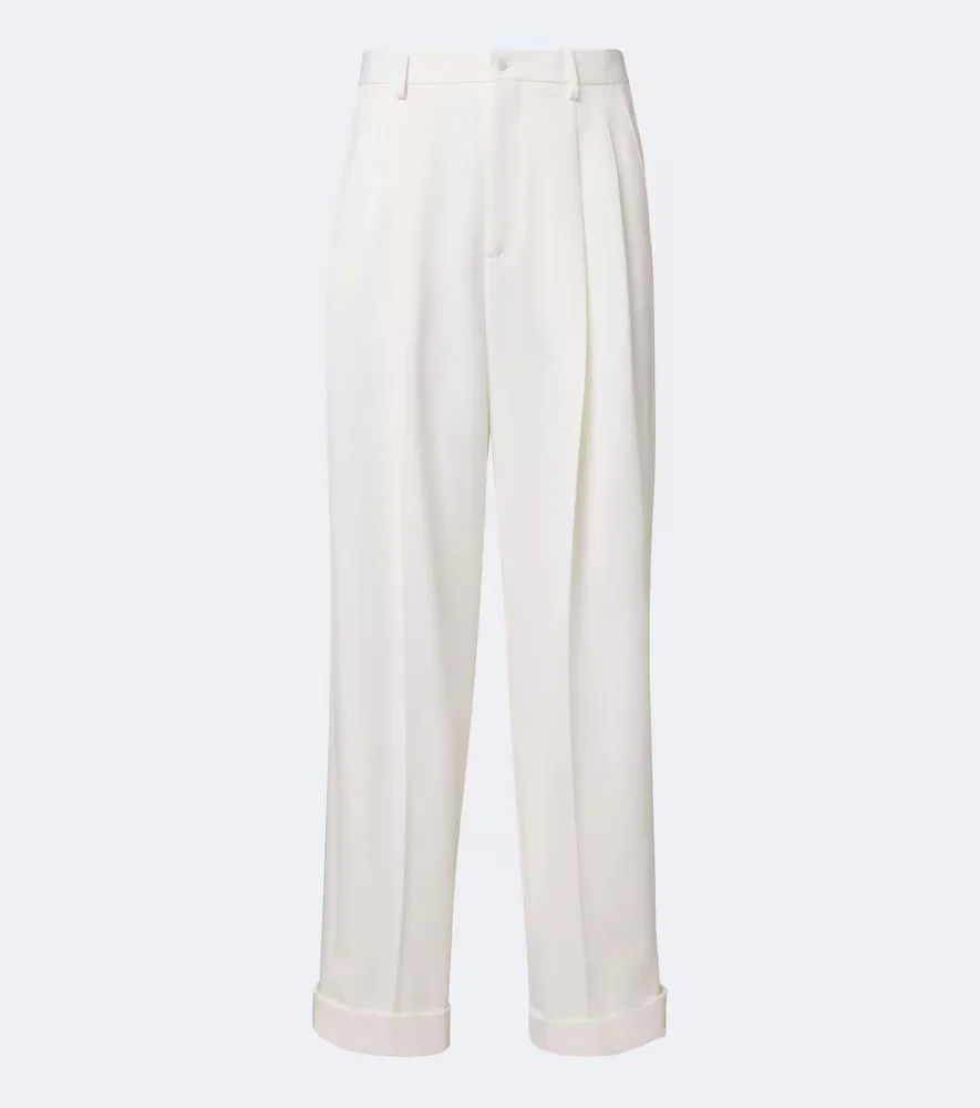 Pleated Wool and Silk-Blend Tuxedo Pants by Dolce&Gabbana