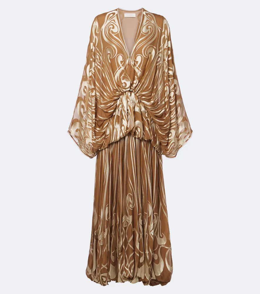 Momentum Burnout Bubble Printed Silk Gown by Zimmermann